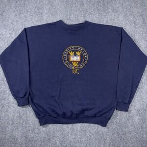 University of Oxford Sweatshirt Mens XL Navy Blue Embroidered Crest Pullover